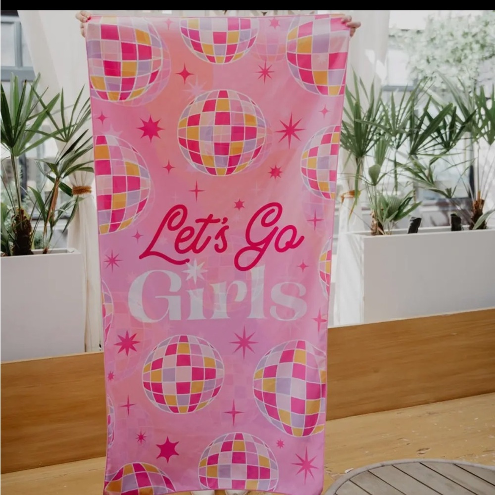 Pink 'Let's Go Girls' Disco Towel Katydid Quick Dry Towel